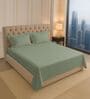 Sea Foam Solid 400 TC Cotton King Sized Bedsheet with 2 Pillow Covers