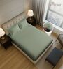 Sea Foam Solid 400 TC Cotton Queen Sized Fitted sheet with 2 Pillow Covers
