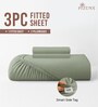 Sea Foam Solid 400 TC Cotton Queen Sized Fitted sheet with 2 Pillow Covers