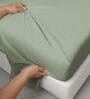 Sea Foam Solid 400 TC Cotton Single Sized Bedsheet with 1 Pillow Cover
