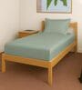 Sea Foam Solid 400 TC Cotton Single Sized Fitted sheet with 1 Pillow Cover