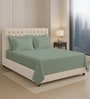 Sea Foam Solid 400 TC Cotton Super King Sized Bedsheet with 4 Pillow Covers
