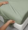 Sea Foam Solid 400 TC Cotton Super King Sized Bedsheet with 4 Pillow Covers