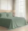 Sea Foam Solid 600 TC Cotton Super King Sized Bedsheet with 4 Pillow Covers