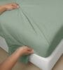 Sea Foam Solid 600 TC Cotton Super King Sized Bedsheet with 4 Pillow Covers