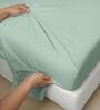 Sea Foam Solid 800 TC Cotton Super King Sized Bedsheet with 4 Pillow Covers