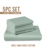Sea Foam Solid 800 TC Cotton Super King Sized Bedsheet with 4 Pillow Covers