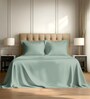 Sea Foam Solid 800 TC Cotton Super King Sized Bedsheet with 4 Pillow Covers