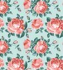 Sea Green 200 TC Floral Cotton Queen Double Bedsheet 2 Pillow covers