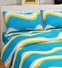 Sea Green Abstract 160 TC Microfibre Queen Sized Bedsheet with 2 Pillow Covers