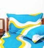 Sea Green Abstract 160 TC Microfibre Queen Sized Bedsheet with 2 Pillow Covers