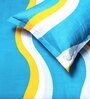 Sea Green Abstract 160 TC Microfibre Queen Sized Bedsheet with 2 Pillow Covers