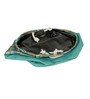 Sea Green Polyester Slub 50 Ltr (1Pc) Laundry Basket with Lid