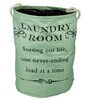 Sea Green Polyester Slub 50 Ltr (1Pc) Laundry Basket with Lid