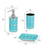 Stainless Steel Counter Top Bathroom Accessories in Blue, Set of 3