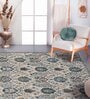 Sea Green Vintage Polyester 3' X 5' Machine Made Carpet