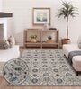 Sea Green Vintage Polyester 6' X 9' Machine Made Carpet