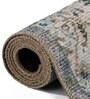 Sea Green Vintage Polyester 6' X 9' Machine Made Carpet