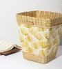 (1Pc) Yellow Seagrass Handmade Eco-Friendly Dustbin