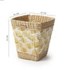 (1Pc) Yellow Seagrass Handmade Eco-Friendly Dustbin