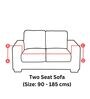 Seagreen Fitted Polyester 73x35 Inches 2 Seater Sofa Cover