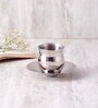 Seamless Belly 400ml Silver Stainless Steel (Set of 4) Tea Cup & Saucer Set