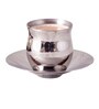 Seamless Belly 400ml Silver Stainless Steel (Set of 4) Tea Cup & Saucer Set
