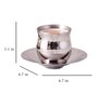 Seamless Belly 400ml Silver Stainless Steel (Set of 4) Tea Cup & Saucer Set