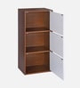 Sear 3 Tier File Cabinet In Classic Walnut And White Finish