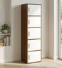 Sear 5 Tier File Cabinet In Classic Walnut And White Finish