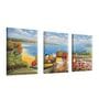 Seaside Scenery Multicolour Engineered Wood (Set of 3) Art Panels