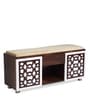 Seat-On Shoe Rack With Seating In Brown Teak Finish