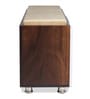 Seat-On Shoe Rack With Seating In Brown Teak Finish