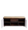 Seat-On Shoe Rack With Seating In Brown Teak Finish