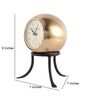 Seated Sphere Gold & Black Aluminium Table Clock