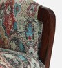 Seaton Sheesham Wood Arm Chair In Rustic Teak Finish With Abstract Print