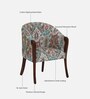 Seaton Sheesham Wood Arm Chair In Rustic Teak Finish With Abstract Print