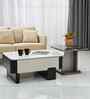 Seattle American Glass Top Coffee Table Set Of Two In White Finish