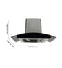 Seavy 90Cm Auto Clean Chimney with 4 Brass Burner Gas Stove (Prime 90-Black & Grey)