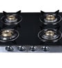 Seavy 90Cm Auto Clean Chimney with 4 Brass Burner Gas Stove (Prime 90-Black & Grey)