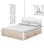 Secret Queen Bed in Pearly White Colour with Drawer Storage