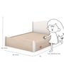 Secret Queen Bed in Pearly White Colour with Drawer Storage