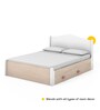 Secret Queen Bed in Pearly White Colour with Drawer Storage