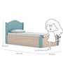 Secret Single Bed in Marine Teal Colour with Drawer Storage
