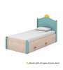 Secret Single Bed in Marine Teal Colour with Drawer Storage