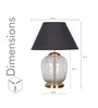 Secret Water Droplets On Glass And Brass Finish Metal Large Table Lamp With Black Cotton Shade