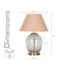 Secret Water Droplets On Glass And Brass Finish Metal Large Table Lamp With Beige Cotton Shade