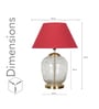 Secret Water Droplets On Glass And Brass Finish Metal Large Table Lamp With Maroon Cotton Shade