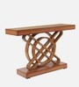 Sedin Solid Wood Console Table In Teak Finish