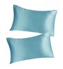 Green Solid 210TC Satin 17 x 27 Inches Pillow Covers (Set of 2)